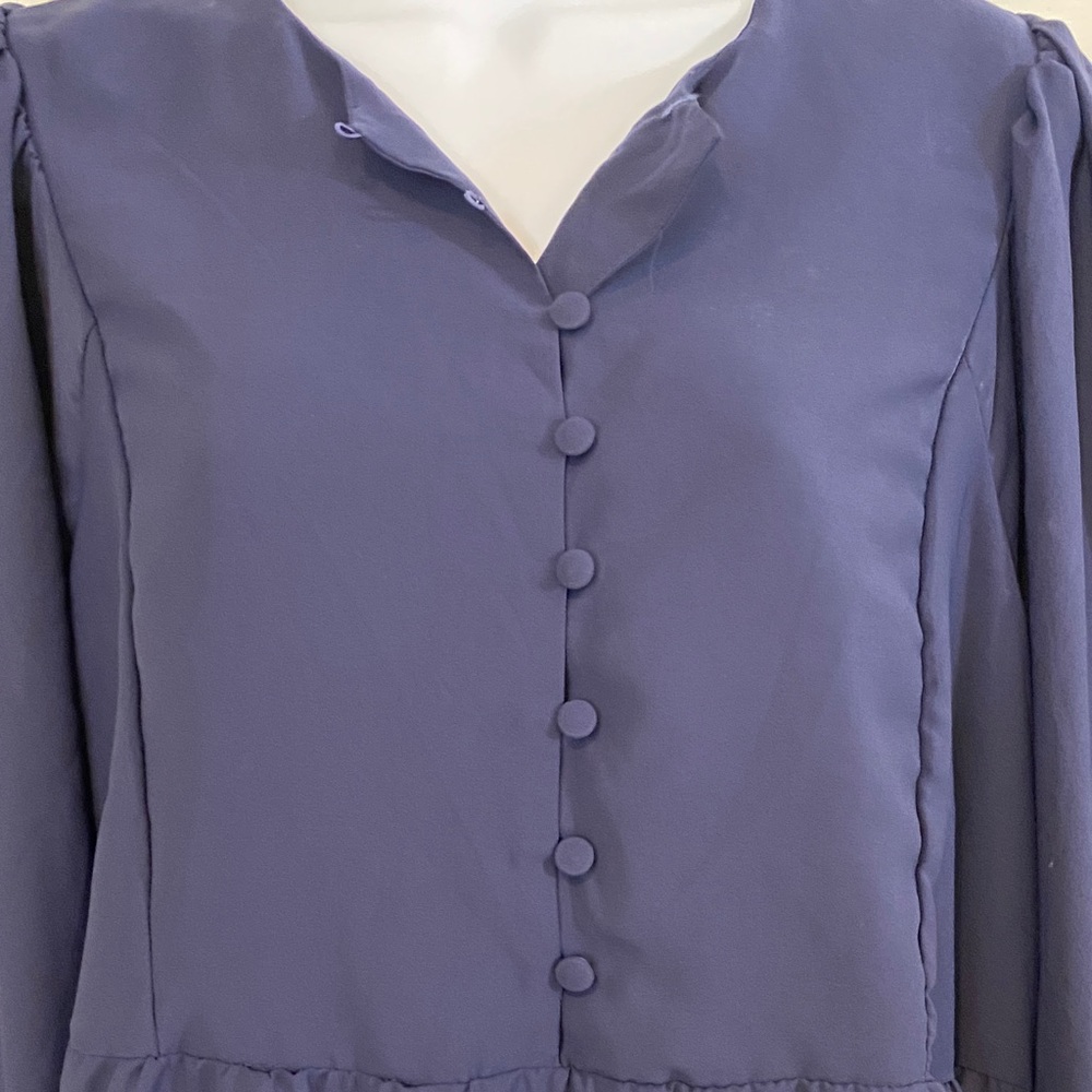 Refka Women's Long Sleeve Dress - size 10 Blue - Picture 3 of 8